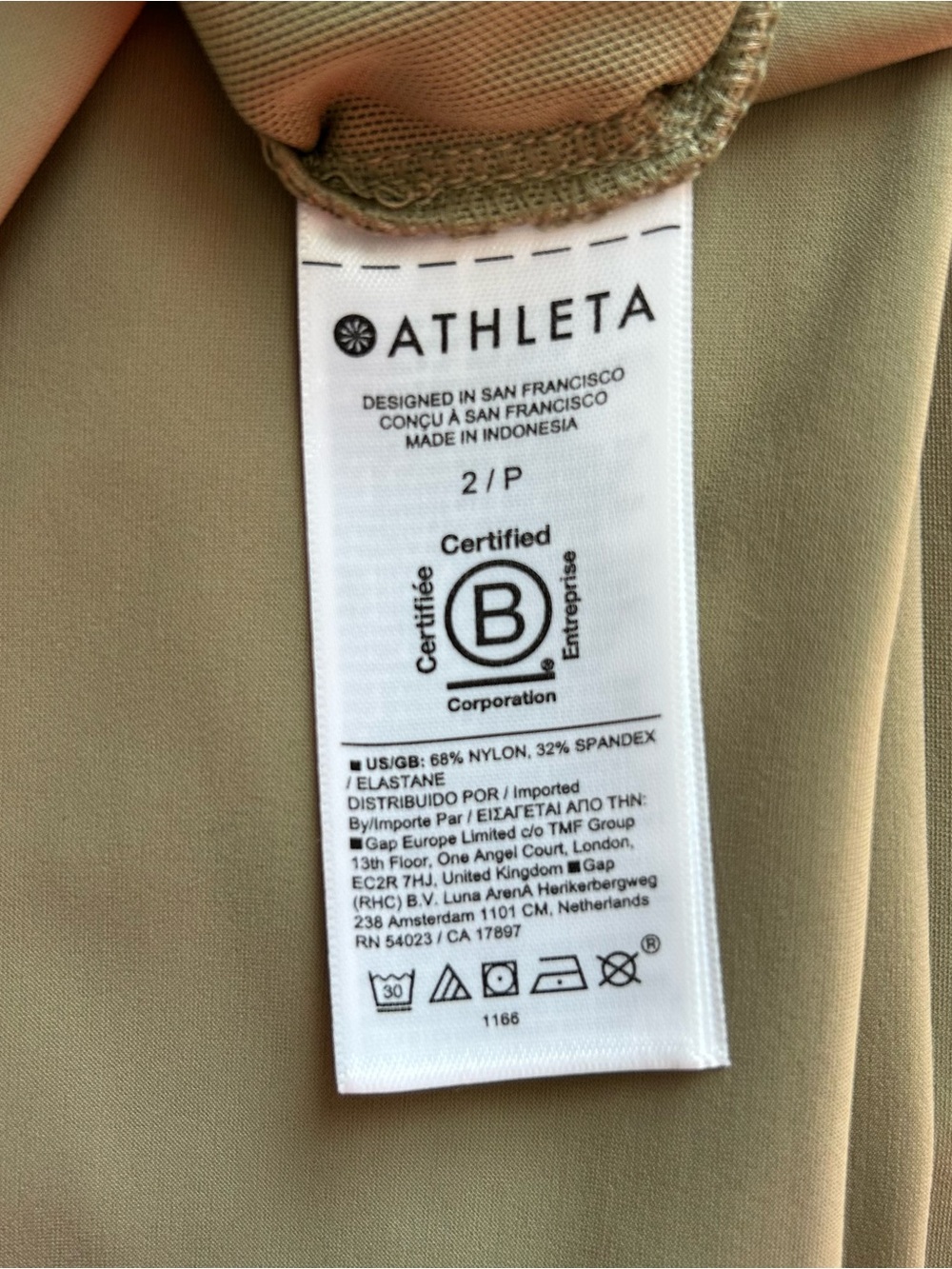 Athleta Pinnacle High Rise Wide Leg Trouser Olive Branch Khaki 2P NWOT - Picture 8 of 10